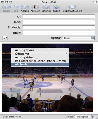 Mail Bild als Icon